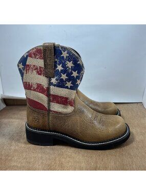 Ariat Fatbaby Fat Baby Size 6.5 B USA Flag Boots Style 10040269
